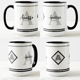 Taza Personalizada con Monograma con Nombre e Inic