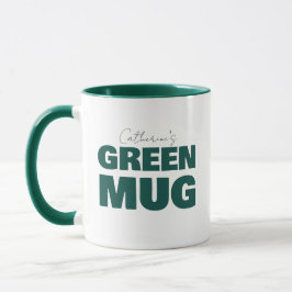 Taza Personalizada con Nombre en Script Verde Ador