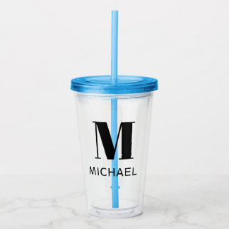 Taza personalizada con nombre y monograma simple