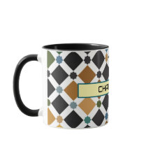 Taza personalizada con patrón marroquí Zellige – P