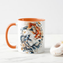 Taza personalizada con regalo de peces koi azules