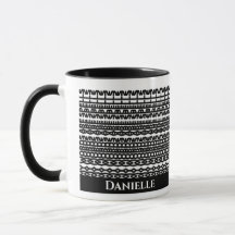 Taza personalizada con texto oculto en patrón geom
