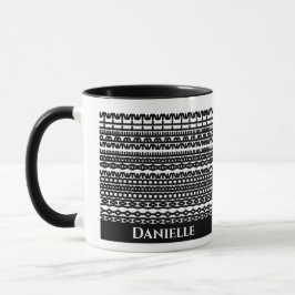Taza personalizada con texto oculto en patrón geom
