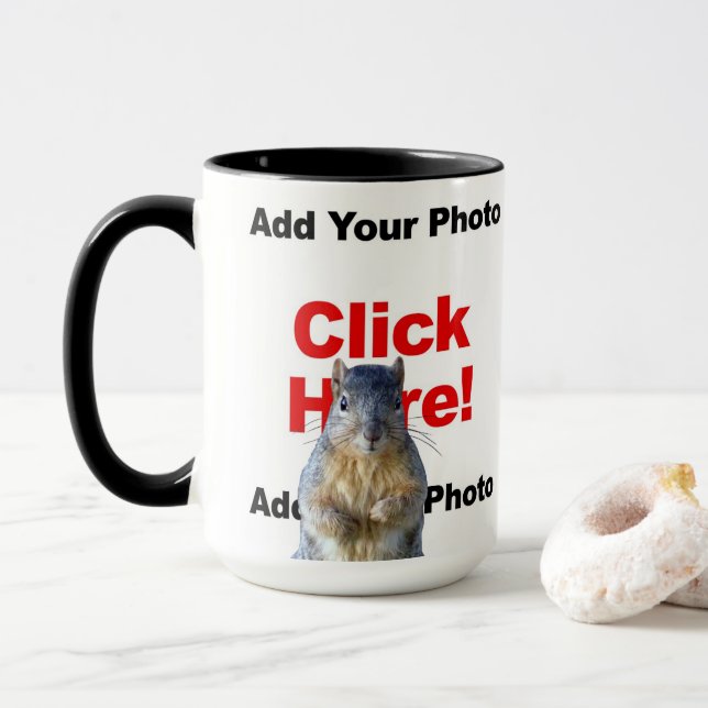 Taza Personalizada con una Ardilla Agregada (Con donut)