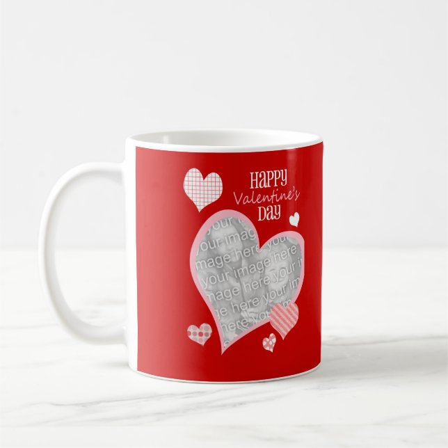 Taza personalizada corazón de la foto (Izquierda)
