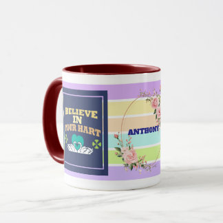 Taza Personalizada 'Cree en tu Corazón' – Colorida