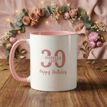 Taza Personalizada Cumpleaños 30 Nombre Mujer