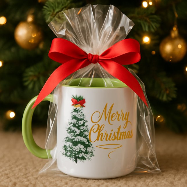 Taza personalizada de acuarela del árbol de Navida (Subido por el creador)