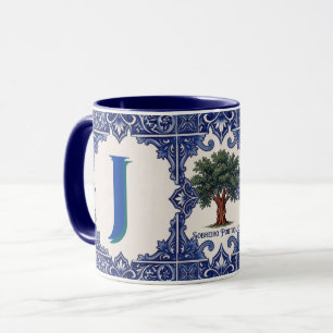 Taza personalizada de azulejo Sobreiro portugués