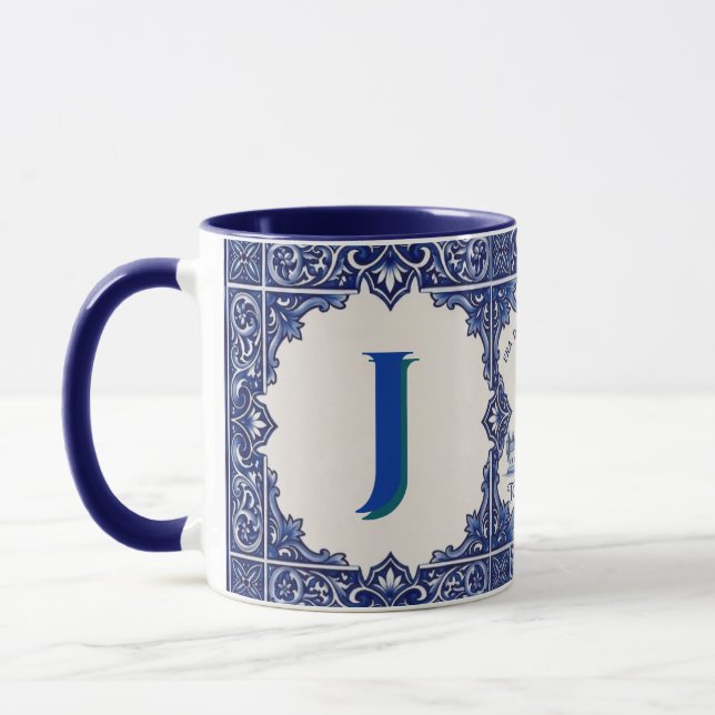 Taza personalizada de azulejo Torre de Belém Portu (Izquierda)