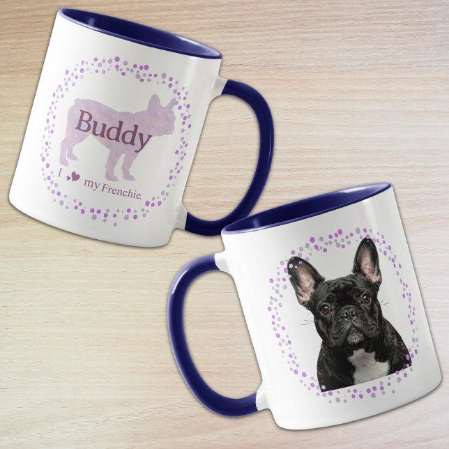 Taza personalizada de bulldog francés lavanda con  (Subido por el creador)