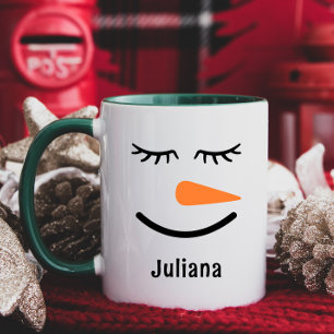 Taza personalizada de cacao caliente con muñeco de