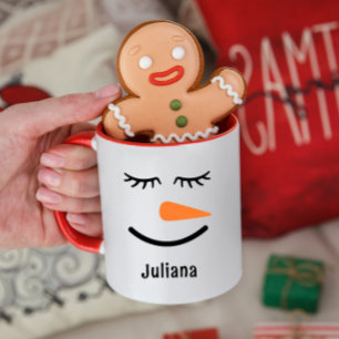 Taza personalizada de cacao caliente con muñeco de
