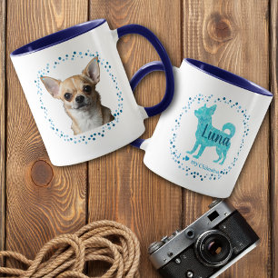 Taza personalizada de chihuahua azul