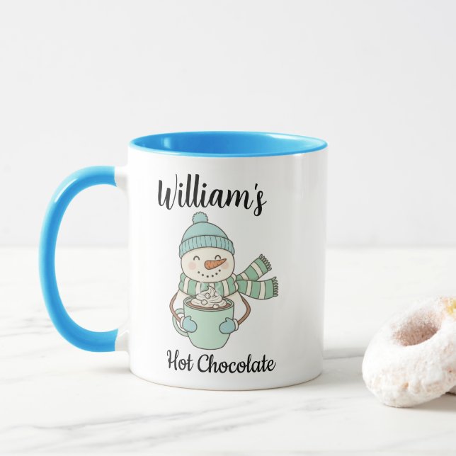 Taza personalizada de chocolate caliente de invier (Con donut)