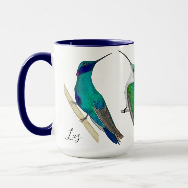 Taza personalizada de colibríes (Izquierda)