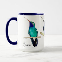 Taza personalizada de colibríes