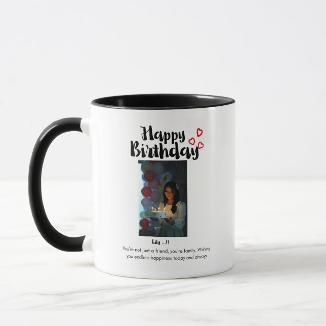 Taza personalizada de cumpleaños con foto  (Izquierda)