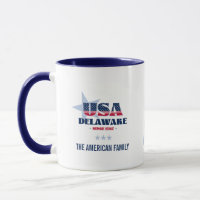Taza personalizada de Delaware USA 1787 Blue Star