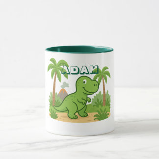 Taza personalizada de dinosaurio de la selva para