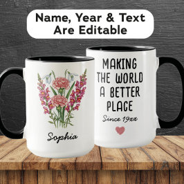Taza personalizada de flor de nacimiento de enero 