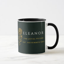 Taza personalizada de flor de nacimiento de oro -