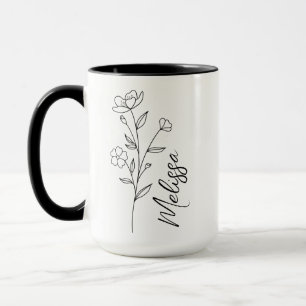 Taza personalizada de flor de nacimiento, regalos 