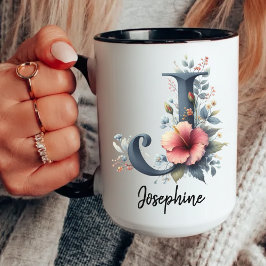 Taza personalizada de flor silvestre del mes de na