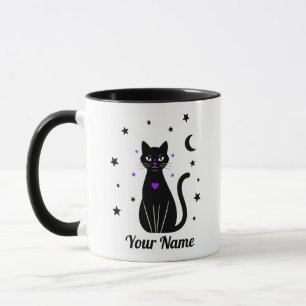 Taza personalizada de gato negro