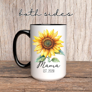 Taza personalizada de girasoles para mamá, abuela 