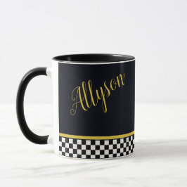 Taza personalizada de glamour dorado