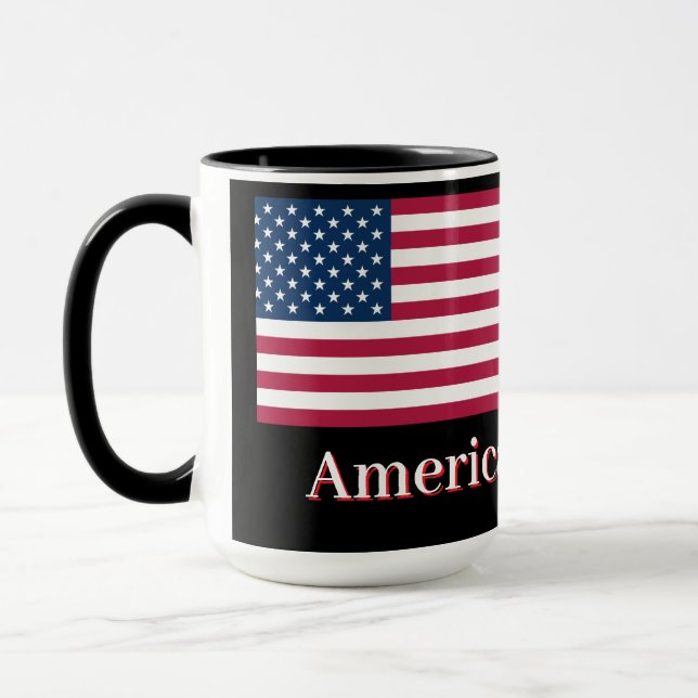 Taza Personalizada de Héroe Patriótico Bandera de  (Izquierda)