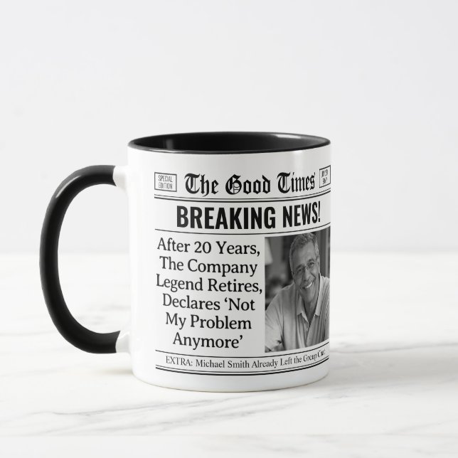 Taza personalizada de jubilación, divertida idea d (Izquierda)