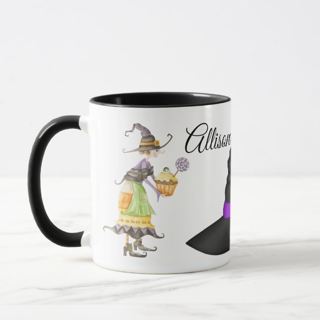 Taza personalizada de la bruja de Halloween (Izquierda)