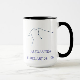 Taza personalizada de la constelación de Acuario -