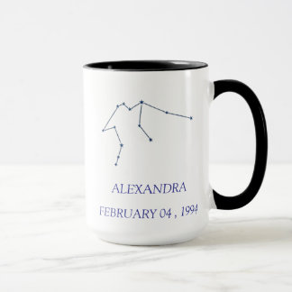 Taza personalizada de la constelación de Acuario -