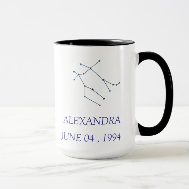 Taza personalizada de la constelación de Géminis - (Derecha)