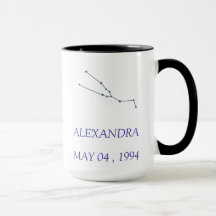 Taza personalizada de la constelación de Tauro - S