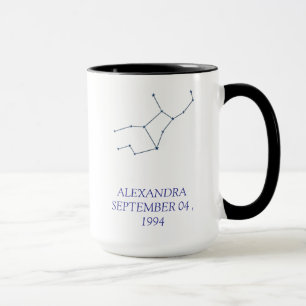 Taza personalizada de la constelación de Virgo - E