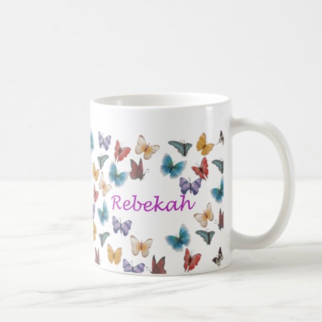 Taza personalizada de la mariposa - Rebekah (Derecha)