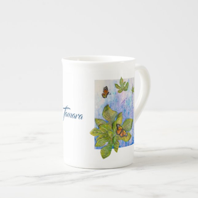 Taza personalizada de la porcelana de hueso con (Derecha)