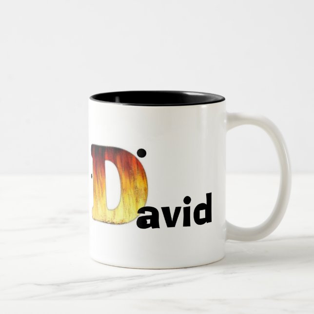 Taza personalizada de la taza de café para DAVID (Derecha)