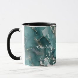 Taza personalizada de lujo con patrón de mármol y