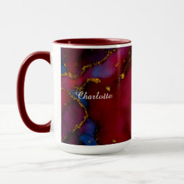 Taza personalizada de lujo con patrón de mármol y