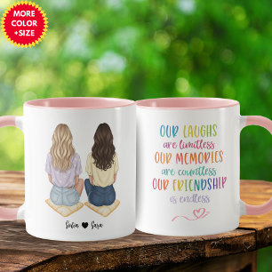 Taza personalizada de mejor amiga para mujeres F