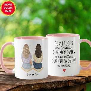Taza personalizada de mejor amiga para mujeres   F