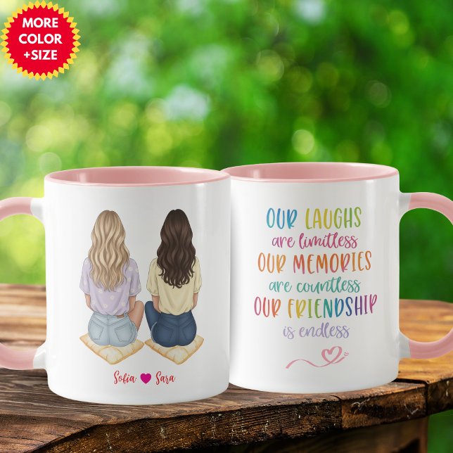 Taza personalizada de mejor amiga para mujeres | F (Personalized Best Friend Mug for Women | Funny Friendship Gift)
