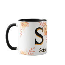 Taza personalizada de monograma de otoño - Nombre