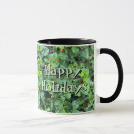 Taza Personalizada de Navidad con Bayas de Acebo