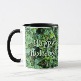 Taza Personalizada de Navidad con Bayas de Acebo